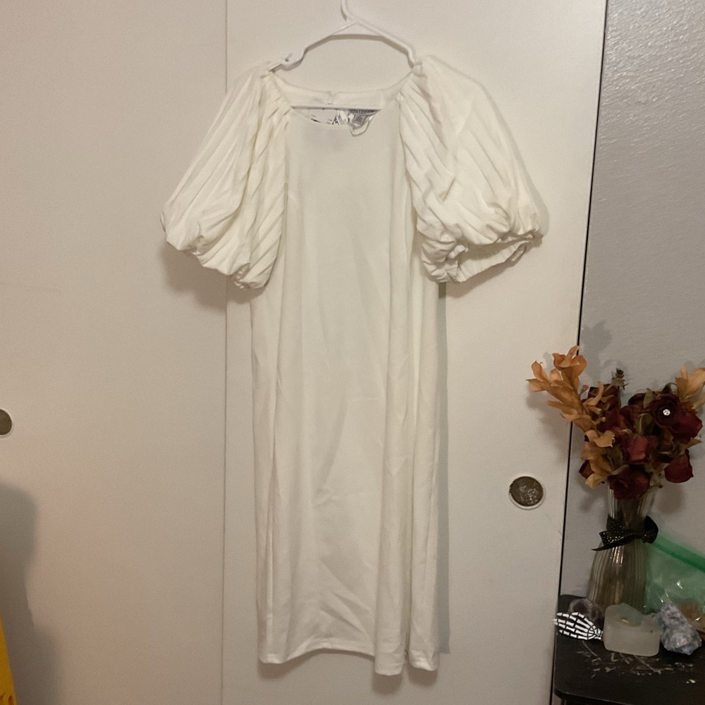 Nina Leonard Cream Dress